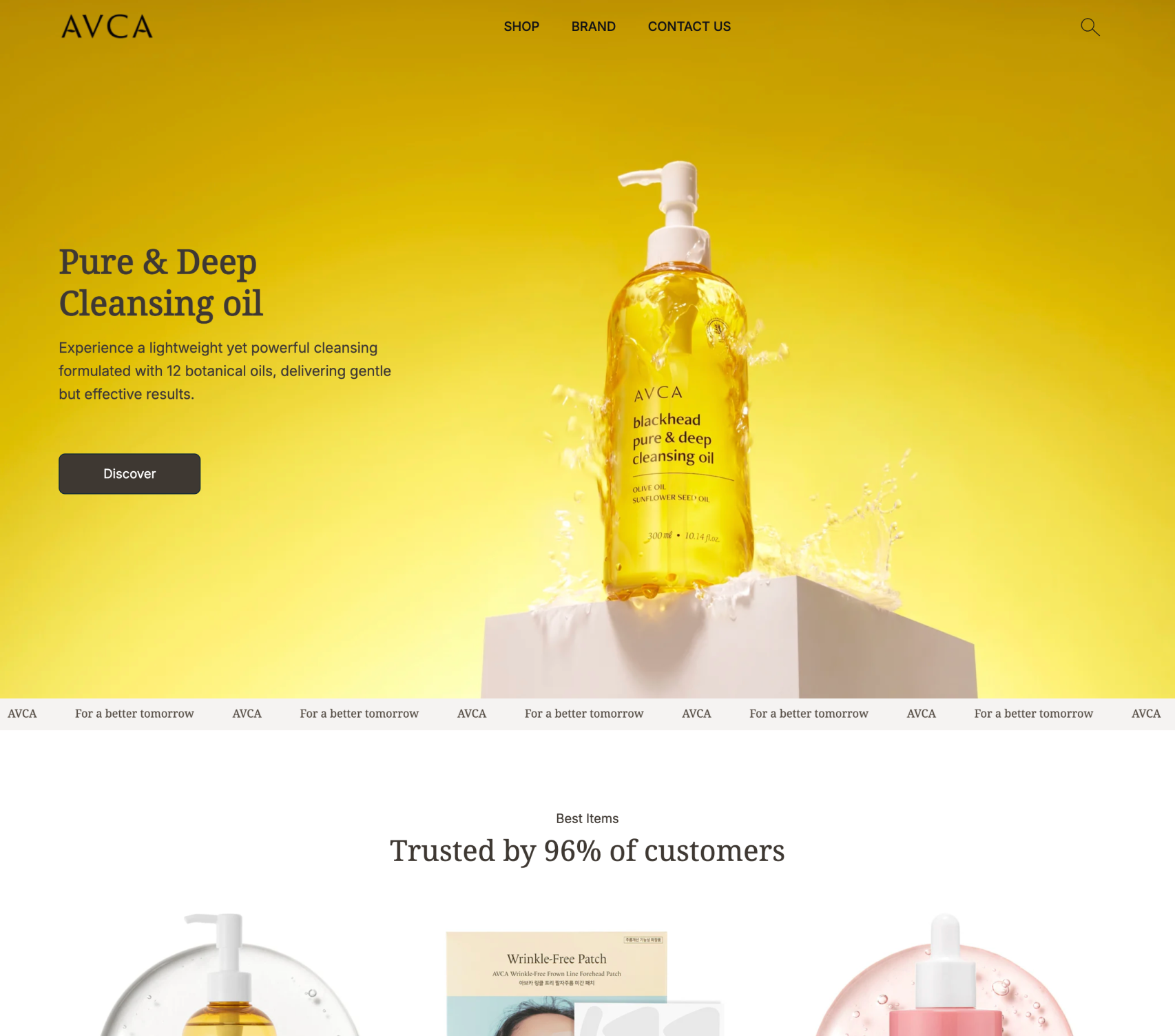 A bottle of A'Chica Pure & Deep Cleansing Oil on a yellow background with product images and text below.