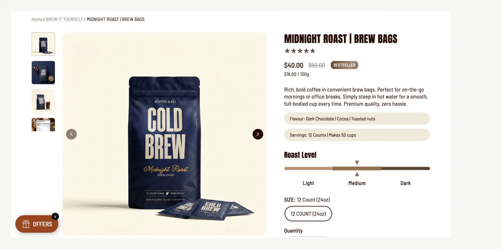 Flawless product page showing the complete Product information area beside product media